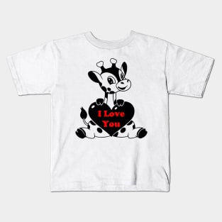 Baby Giraffe with Heart Kids T-Shirt